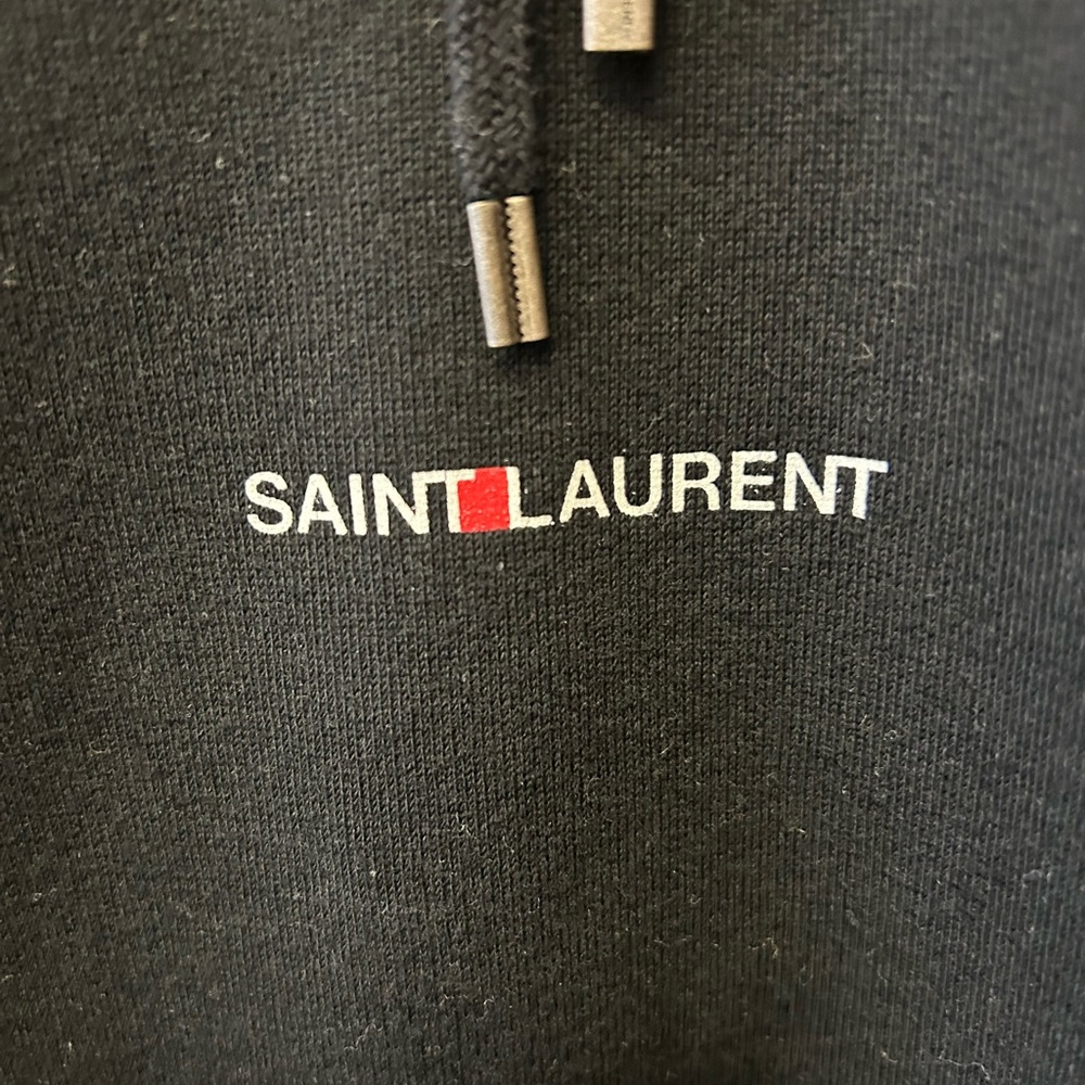 Saint Laurent Logo Hoodie – Black - Picture 3 of 12